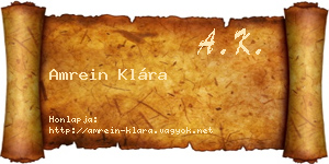 Amrein Klára névjegykártya