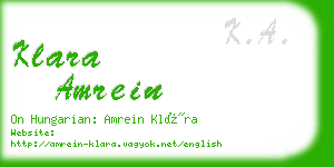 klara amrein business card